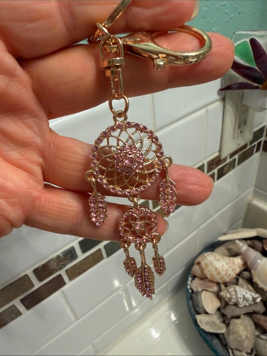 Accessories - Pink Crystal Dreamcatcher Pendant Keychain - Women Jewelry